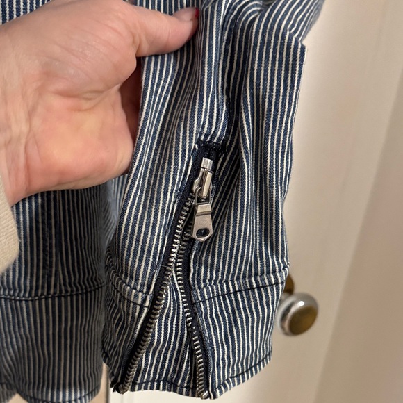 Banana Republic Navy and White Striped Jean Jacket - Picture 6 of 6
